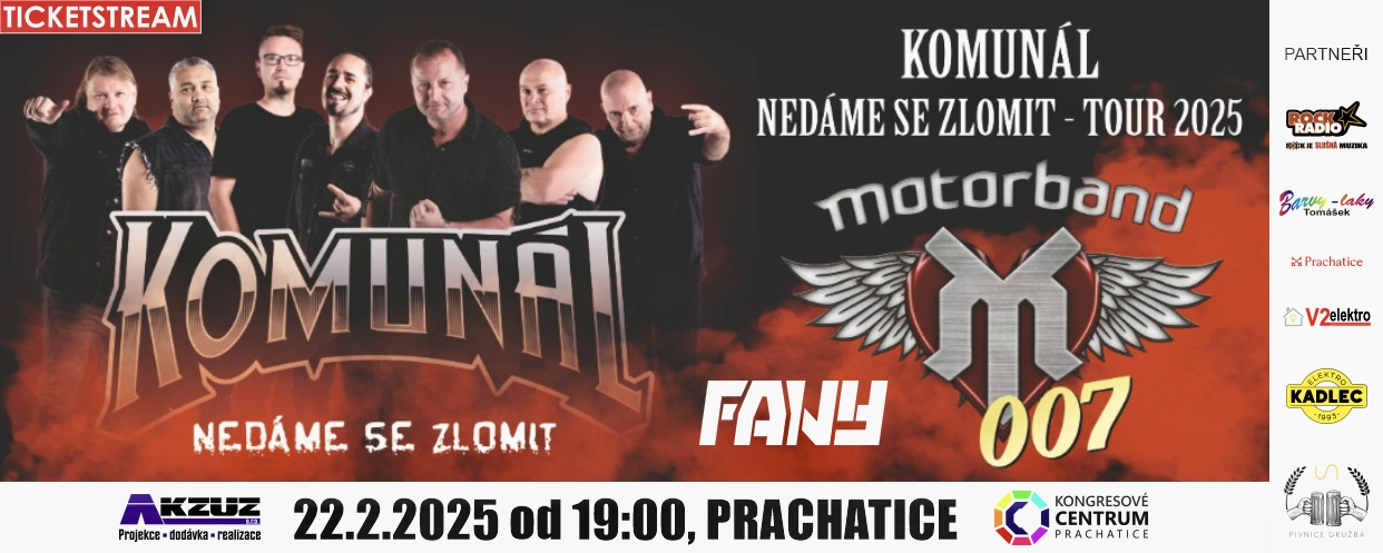 KOMUNÁL & MOTORBAND + FANY v Prachaticích